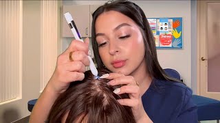 ASMR School Nurse checks your hair for Lice🪮(she plucks them out one by one)🫣