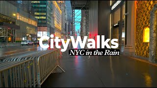 Manhattan Streets in the Rain | NYC 4K Walking Tour
