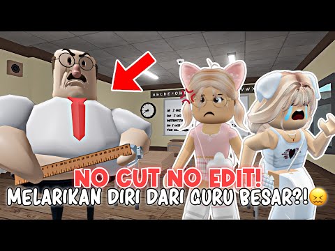 MELARIKAN DIRI DARI GURU BESARR SAMBIL NO CUT NO EDIT!! 😖😬 | Roblox Indonesia 🇮🇩 |