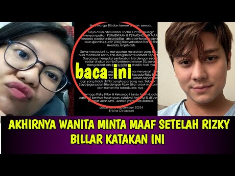 AKHIRNYA WANITA MINTA MAAF SETELAH RIZKY BILLAR KATAKAN INI