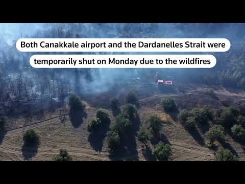 YouTube video thumbnail: Drone Footage Shows Scale of Turkish Forest Fire Destruction