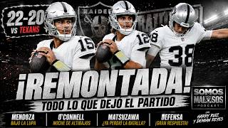 ¡REMONTADA EN HOUSTON! MENDOZA bajo la lupa | Aidan O’Connell, Matsuzawa y la DEFENSA de Raiders