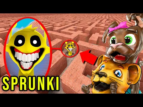 Can HORROR SPRUNKI find us in a MAZE?! (*Gmod Sandbox*)