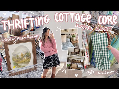 THRIFT WITH ME for COTTAGE CORE home decor 🌼 *the cozy home of your dreams*