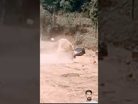 Huge stone is falling down car’s way || #youtubeshorts #roadconstruction #excavator #heavyequipment