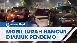 NGERI! Pendemo Salah Sasaran Pukuli Lurah Manggarai yang Dikira DPR, Mobil Dirusak Barang Dirampas