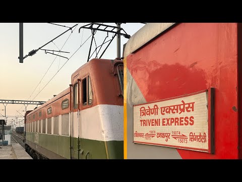 Onboard 15075 Triveni Express || chopan to Lucknow  Back to back overtake 🥵