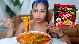 spicy buldak noodles *asmr cooking & mukbang* (no talking)
