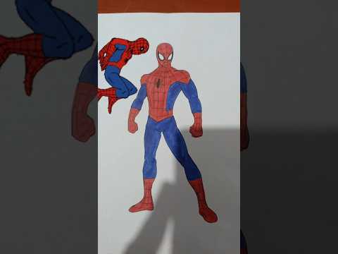 PINTANDO A (SPIDERMAN) EL HOMBRE ARAÑA CON LOS COLORES QUE ELIJA MI HIJA