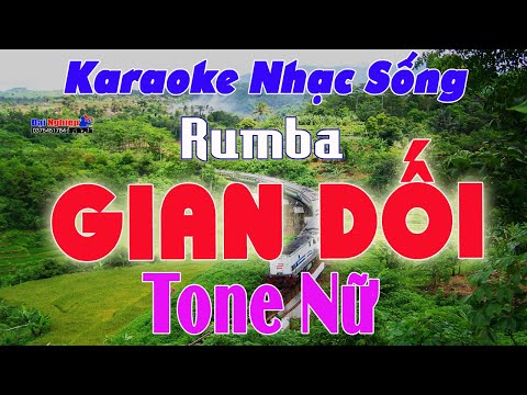 Gian Dối Karaoke Tone Nữ Nhạc Sống Rumba || Karaoke Đại Nghiệp