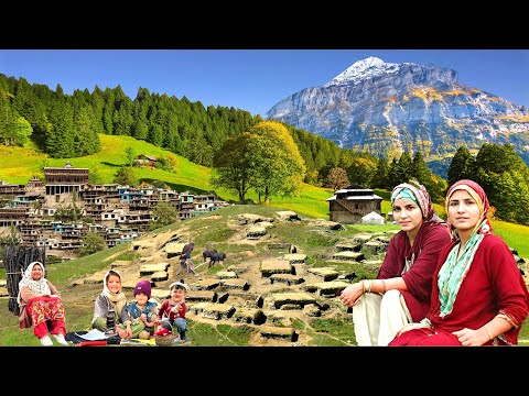 Organic Mountain Village Life Pakistan in Caves | Village Food | Ancient Culture | Stunning Pakistan