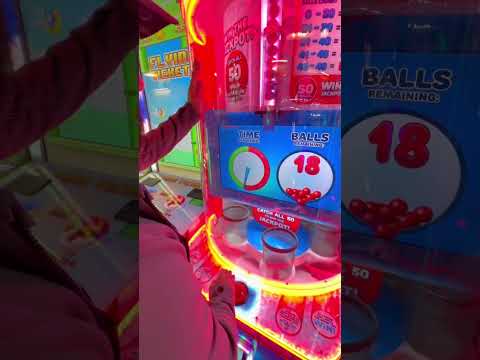 All 50 balls in the buckets gets the jackpot 🔴 #arcade #shorts