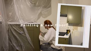 Painting the kitchen cabinets - a new floor & panelling! | Rosie Caldwell