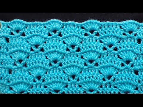 Tejido a crochet paso a paso/Puntada para manta de bebé/Baby blanket crochet patterns/Aula a Crochê