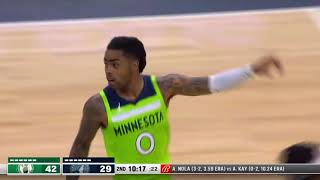 D'angelo Russell Posterize Dunk on Luke Kornet Boston Celtics at Minnesota Timberwolves