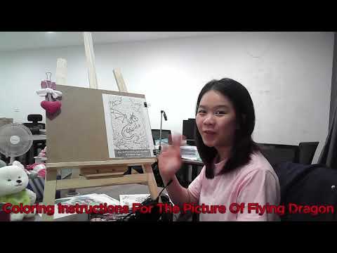 coloring instructions for the picture of flying dragon