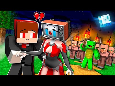 MIKEY kicked JJ and TV WOMAN VAMPIRES off the VILLAGE!? in Minecraft - Maizen