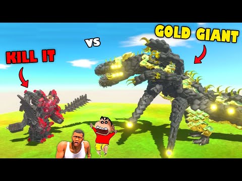 GOLDEN GIANT vs CHOP'S KILL IT MONSTER in Animal Revolt Battle Simulator with SHINCHAN and CHOP