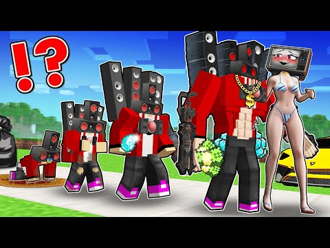 JJ LIFE CYCLE from POOR to RICH! EVOLUTION of JJ with Mikey and Tv WOMAN in Minecraft - Maizen