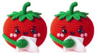 AMAZING 💯👌CROCHET DESIGN TOMATO SHAPE TISSUEBOX COVER #crochet #handmade