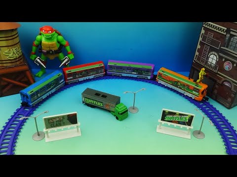 TMNT POWER CITY MOTORIZED SUBWAY TRAIN SET VIDEO REVIEW