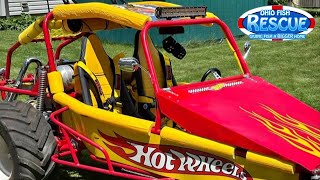We bought a new rescue mobile. It looks like it was hulk hogan's personal hot wheels