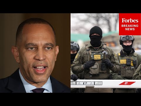 YouTube video thumbnail: Hakeem Jeffries: Dems Won't Accept Anything Less Than 'Full List' Of ICE Reforms To Avoid Shutdown