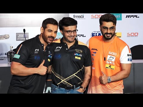 Arjun Kapoor, Sourav Ganguly & John Abraham At PressConference Of Indian Racing Festival League 2025