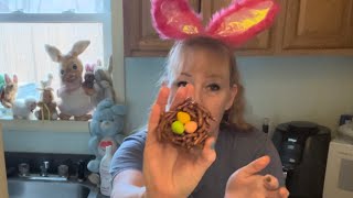Erin Makes Bird’s Nest cookies for Easter 😃🐇🪺🍫🥜💐🐣😃