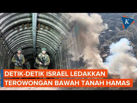 Detik-detik Israel Hancurkan Terowongan Bawah Tanah di Gaza