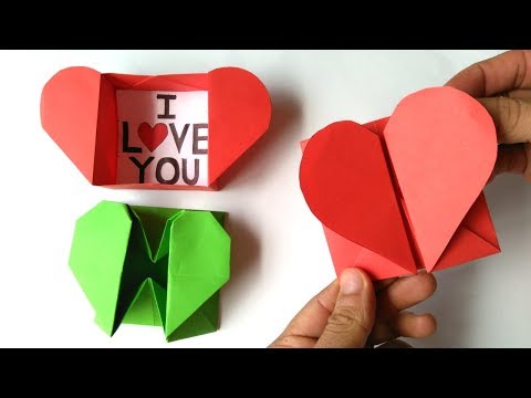 Origami: Caja de corazón y sobre - Origami: Heart Box & Envelope