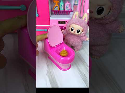 Satisfying with Unboxing & Review Miniature Funny Toilet And Labubu Set Toys, ASMR Videos