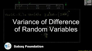 Variance of Difference of Random Variables