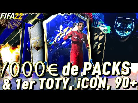 1000€ PACKS TOTY = TOTY, iCONES, 90+ de FOU, etc 🥰 La CRÈME de MES PACK OPENING TOTY FUT22 part. 1