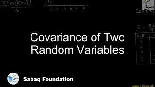 Covariance of Two Random Variables