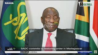 YouTube video thumbnail: Sadc Committed to Restoring Order in Madagascar: Ramaphosa