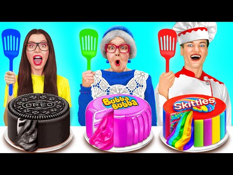 👩‍🍳 DESAFIO DE CULINÁRIA: Eu vs. Vovó! 🍰 Ideias malucas para cozinhar 😆 123 GO!