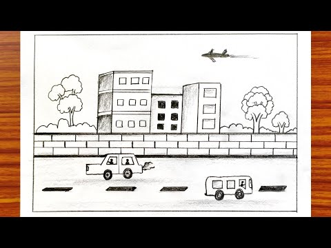 Clean city. My country. Drawings. Pictures. Drawings ideas for kids. Easy  and simple.
