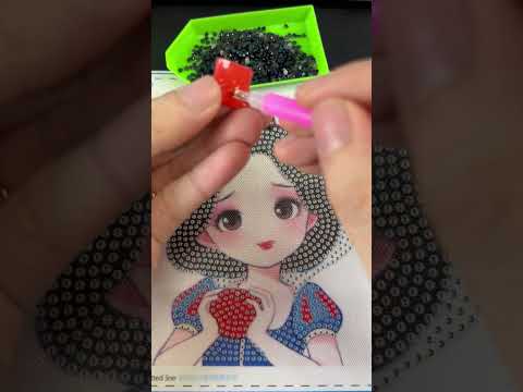 Review Tranh đính đá Bạch Tuyết mini kích thước 15x15cm với khung trắng | Momo Review | #Shorts