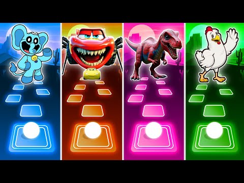 Poppy Playtime 🆚 Lightning McQueen 🆚 Spiderman Dinosaur 🆚 Chicken Song - Tiles Hop