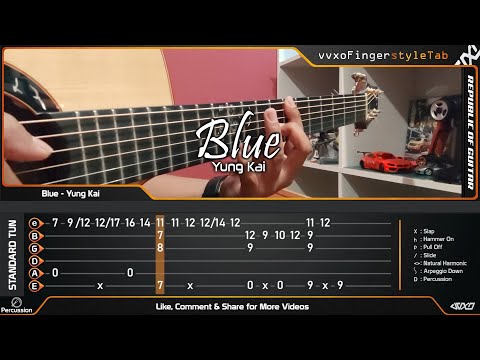 Blue - Yung Kai - Fingerstyle Guitar | TABS Tutorial (no capo)