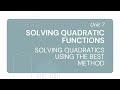 Exploring Methods for Solving Quadratic Equations
