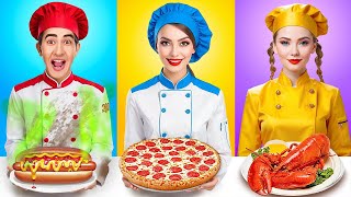 Sfida del cibo da 1$, 100$ e 1000$ 🍩 Fai-da-te divertente e scherzi | 123 GO!