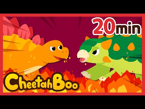 [20min✨] Ankylosaurus VS Stegosaurus: Who would win? | Dinosaurs Songs | Kids Songs | #Cheetahboo