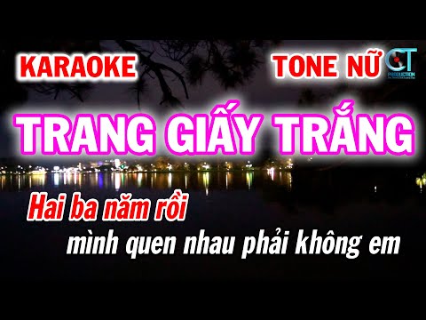 Trang Giấy Trắng Phạm TRưởng Tone Nữ Rumba Karaoke – Làng Hoa