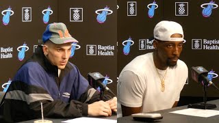 Tyler Herro and Bam Adebayo Talk Miami Heat Win Over Sixers, Fiery Halftime Speech, Clutch 4Q Play