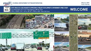 Public Hearing: SR 826 Palmetto South PD&E Study