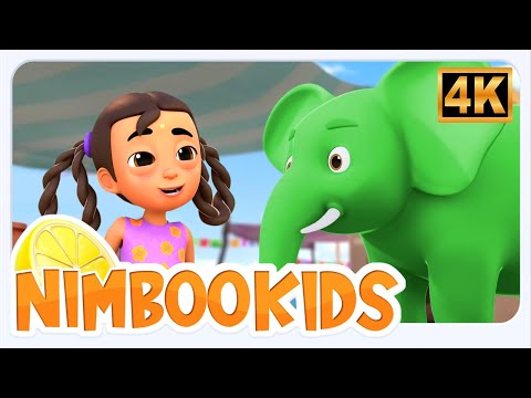 Ek Mota Hathi In Green, ఏక్ మోతా హాతి, Telugu Rhyme For Kids By Nimboo Kids