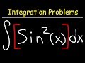 Integration of Sine Squared X