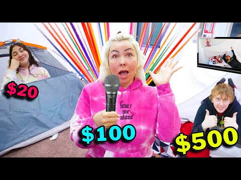 $50 VS $1000 SLUMBER PARTY challenge!